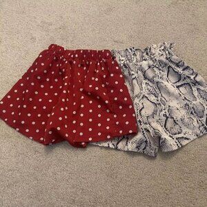 Shorts. Lot of 2. Girls size 8. Pockets. Elastic Waist. No Iron. B106.